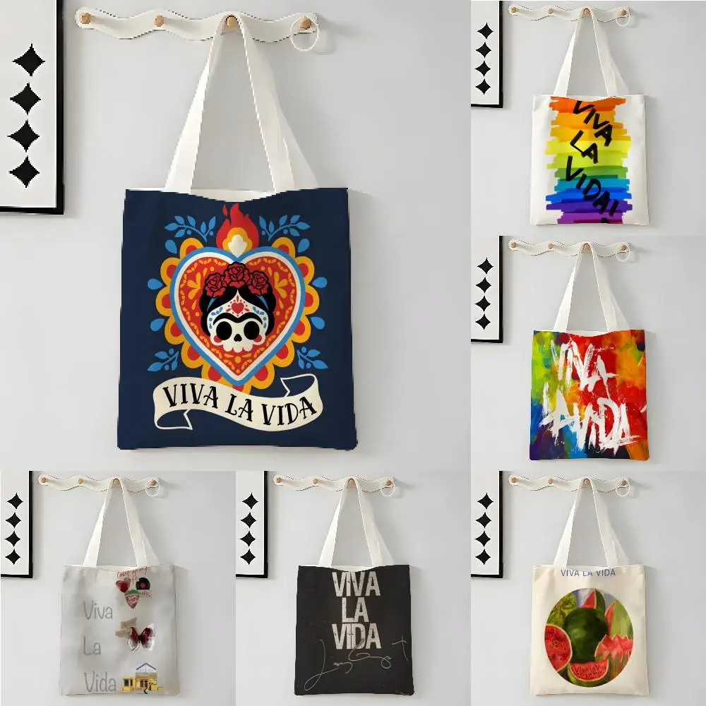 Storage Bags Canvas Shoulder Bag Book Carrier Student Tutoring Print Handheld Tote Bag For Life Viva la Vida 1
Storage Bags Canvas Shoulder Bag Book Carrier Student Tutoring Print Handheld Tote Bag For Life Viva la Vida 1