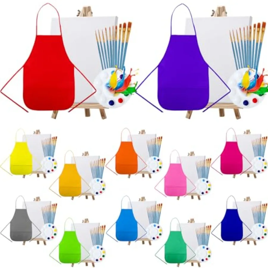 168 Pcs Paint Party Kits for Bulk 12 Pcs Canvases 12 Wood Easel 12 Aprons with Pockets 120 Brushes 12 Palettes Art Painting Par
168 Pcs Paint Party Kits for Bulk 12 Pcs Canvases 12 Wood Easel 12 Aprons with Pockets 120 Brushes 12 Palettes Art Painting Par