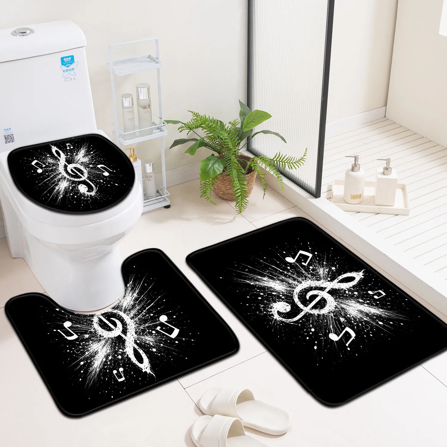 Aesthetic Musical Notes Bath Mat and Doormat Anti Slip Bathroom Rug Set for Music Lover Shower Area Home Decor Gift
Aesthetic Musical Notes Bath Mat and Doormat Anti Slip Bathroom Rug Set for Music Lover Shower Area Home Decor Gift