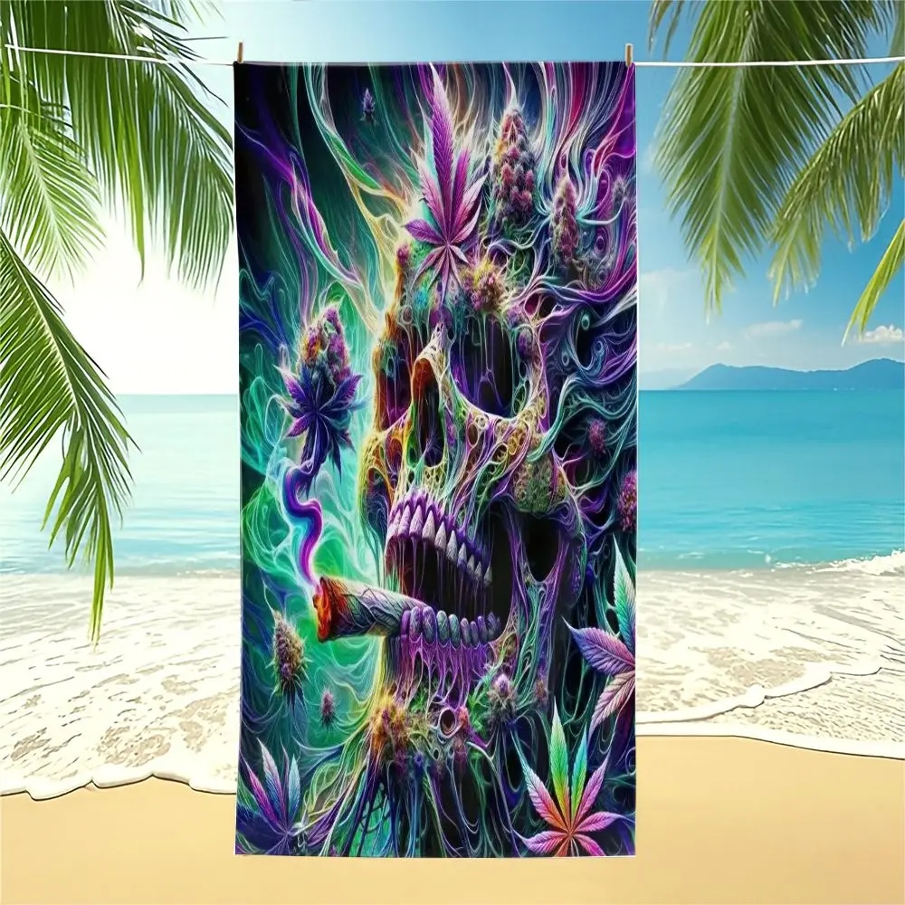 Psychedelic Skull Cannabis Print Beach Towel Oversized Microfiber Bath Towel Soft Absorbent Quick Dry for Pool Festival Party
Psychedelic Skull Cannabis Print Beach Towel Oversized Microfiber Bath Towel Soft Absorbent Quick Dry for Pool Festival Party