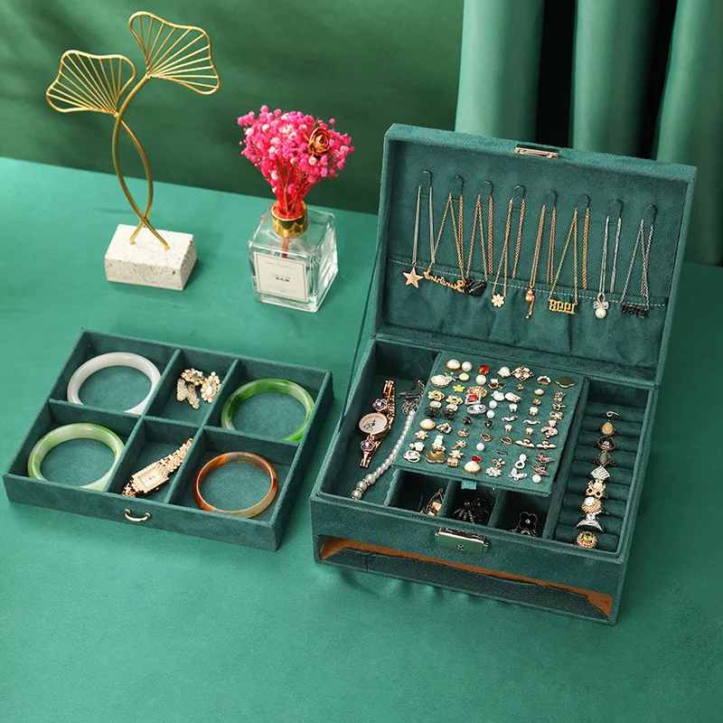 2026 New Vintage Style Velvet Jewelry Box Double Lock Storage Box Necklace Watch Ear Jewelry Box Large Capacity
2026 New Vintage Style Velvet Jewelry Box Double Lock Storage Box Necklace Watch Ear Jewelry Box Large Capacity