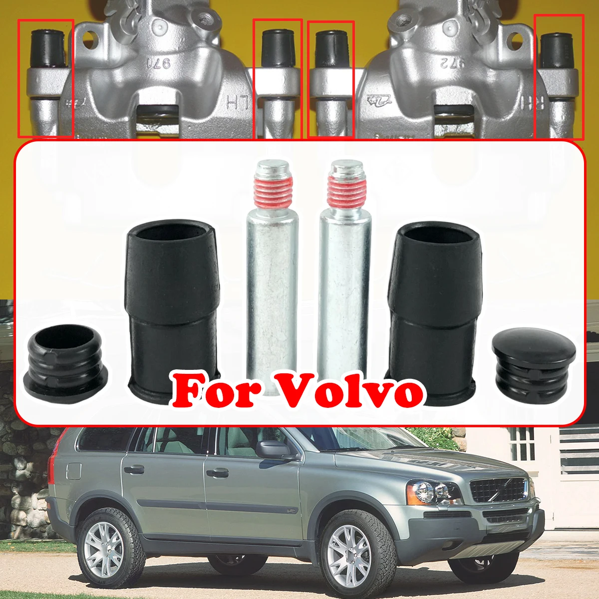 For Volvo V50 V70 S40 S60 XC90 C70 Front Brake Caliper Slider Guide Pins Bolt Kit Left Right Disc Housing Bellows Sleeve Bushing
For Volvo V50 V70 S40 S60 XC90 C70 Front Brake Caliper Slider Guide Pins Bolt Kit Left Right Disc Housing Bellows Sleeve Bushing
