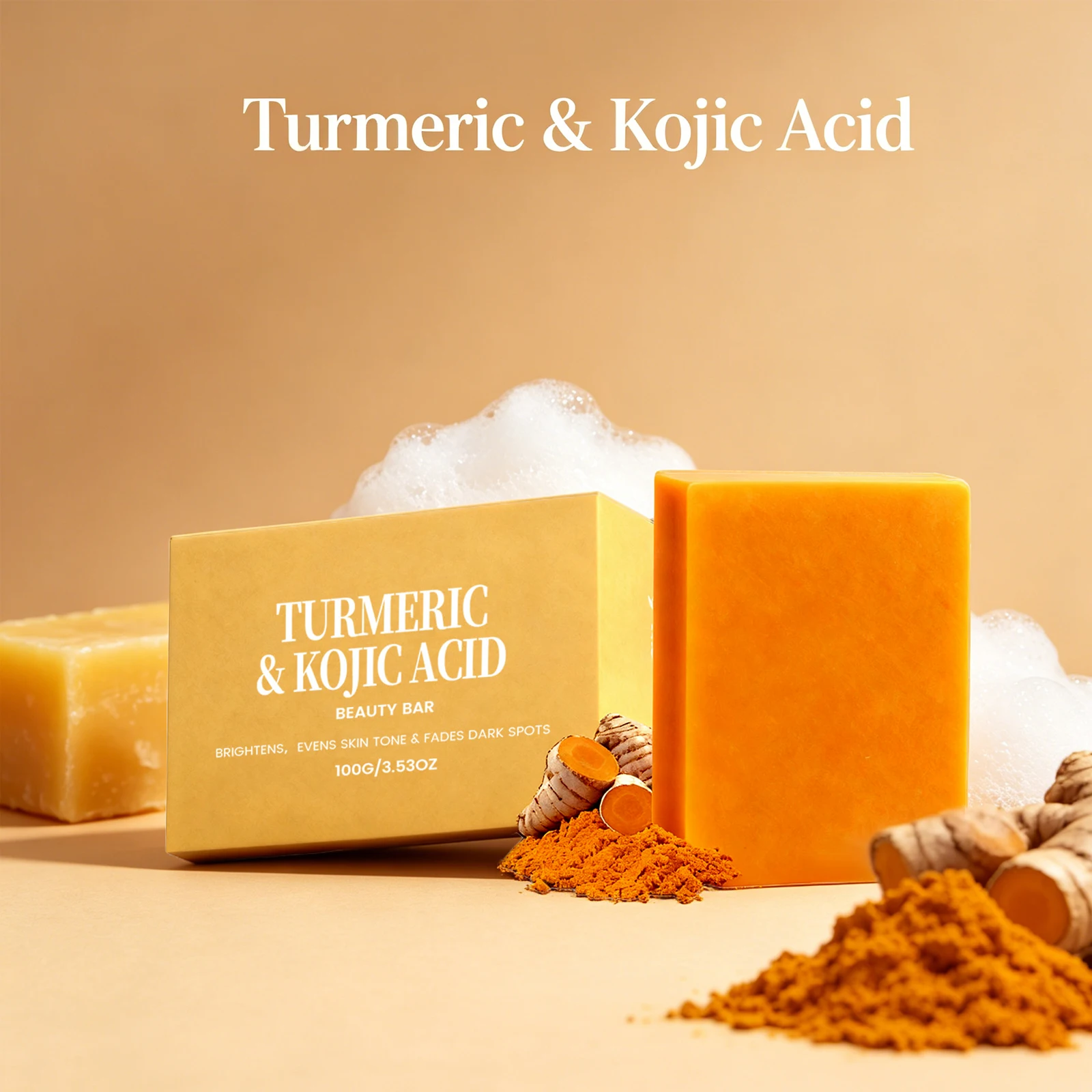 Turmeric & Kojic Soap Deep Clean Pores Brighten Skin Even Out Tone Gentle Exfoliating Oil Control Daily Cleanser For Face & Body
Turmeric & Kojic Soap Deep Clean Pores Brighten Skin Even Out Tone Gentle Exfoliating Oil Control Daily Cleanser For Face & Body