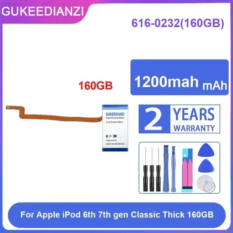 For Apple iPod 6th 7th Gen Classic Thick 160GB 616-0232 Portable Media Player Battery Long Lasting Stable 1200mah
For Apple iPod 6th 7th Gen Classic Thick 160GB 616-0232 Portable Media Player Battery Long Lasting Stable 1200mah
