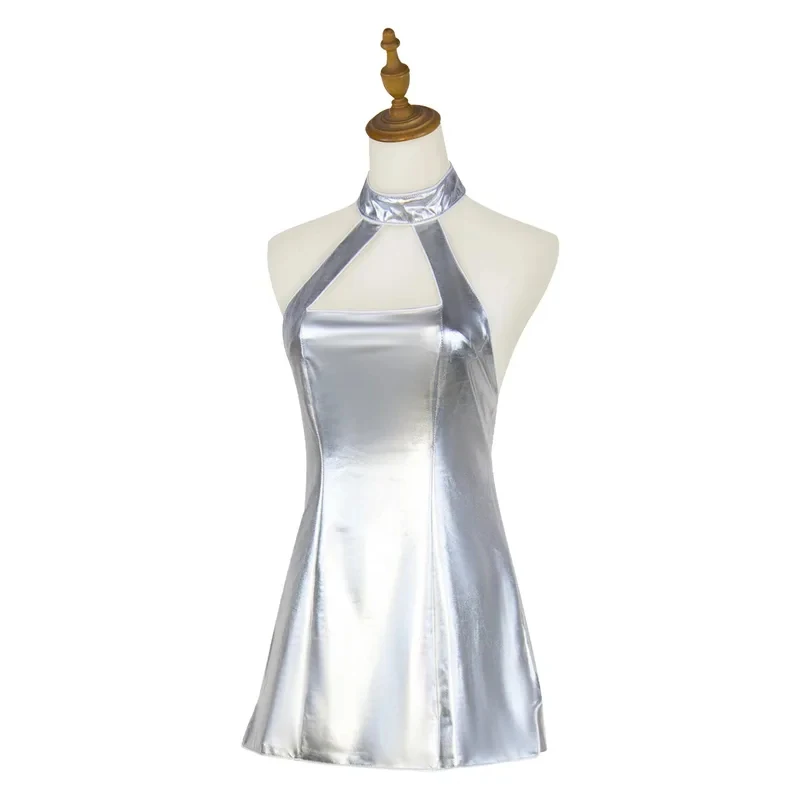 Austin Powers Silver Halter Dress Cosplay Costumes Movie Character Halloween Masquerade Performance Clothing for Adult Women hf5
Austin Powers Silver Halter Dress Cosplay Costumes Movie Character Halloween Masquerade Performance Clothing for Adult Women hf5