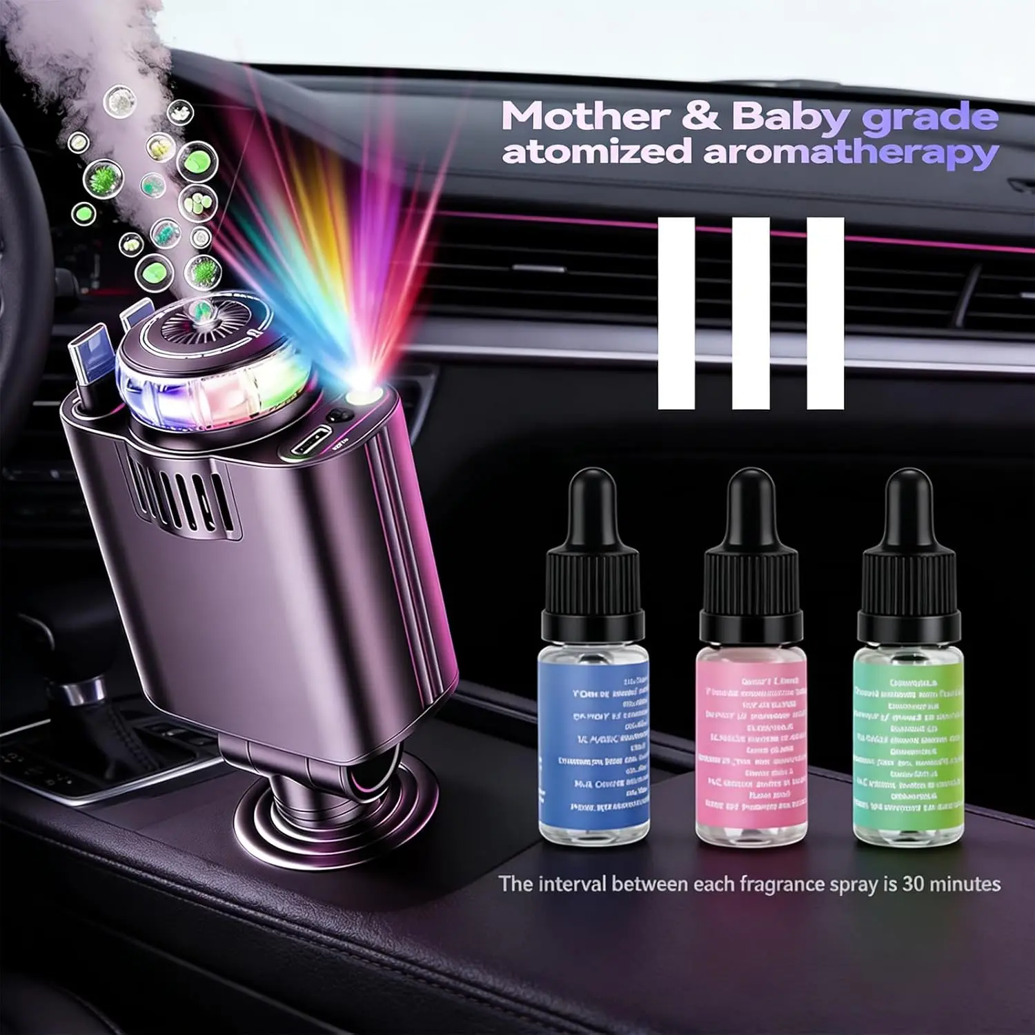 Motriva Store Retractable Car Charger with Aromatherapy and Starlight, 5 in 1 USB C Car Charger Adapter, 69W Fast Charging Cars Phone Chargers, Cars Air Freshener Compatible with iPhone 17 16 15 14 13 and Android
Motriva Store Retractable Car Charger with Aromatherapy and Starlight, 5 in 1 USB C Car Charger Adapter, 69W Fast Charging Cars Phone Chargers, Cars Air Freshener Compatible with iPhone 17 16 15 14 13 and Android