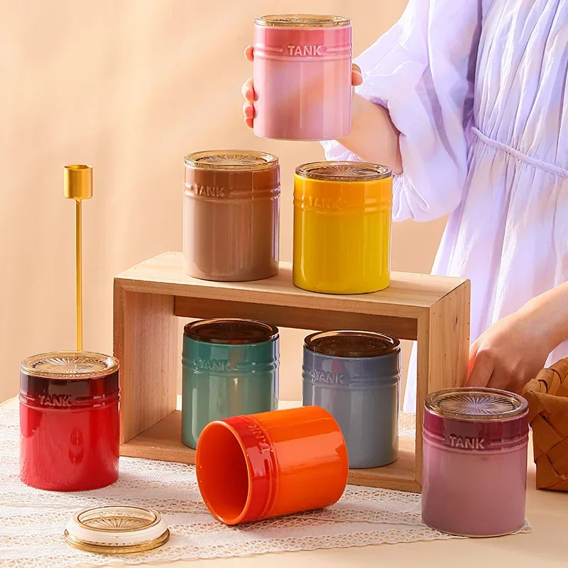 400ml Ceramic Storage Jar Kitchen Food Canisters Stackable Containers with Airtight Seal Plastic Lid for Coffee Tea Sugar Salt
400ml Ceramic Storage Jar Kitchen Food Canisters Stackable Containers with Airtight Seal Plastic Lid for Coffee Tea Sugar Salt