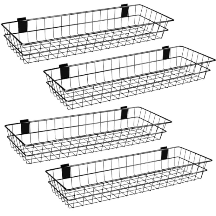 4 Pack Extra Large Slatwall Baskets 30x10x4in 28x10x4in Slat Wall Panel Hanging Wire Basket for PVC Slatwall Ventilated Metal S
4 Pack Extra Large Slatwall Baskets 30x10x4in 28x10x4in Slat Wall Panel Hanging Wire Basket for PVC Slatwall Ventilated Metal S