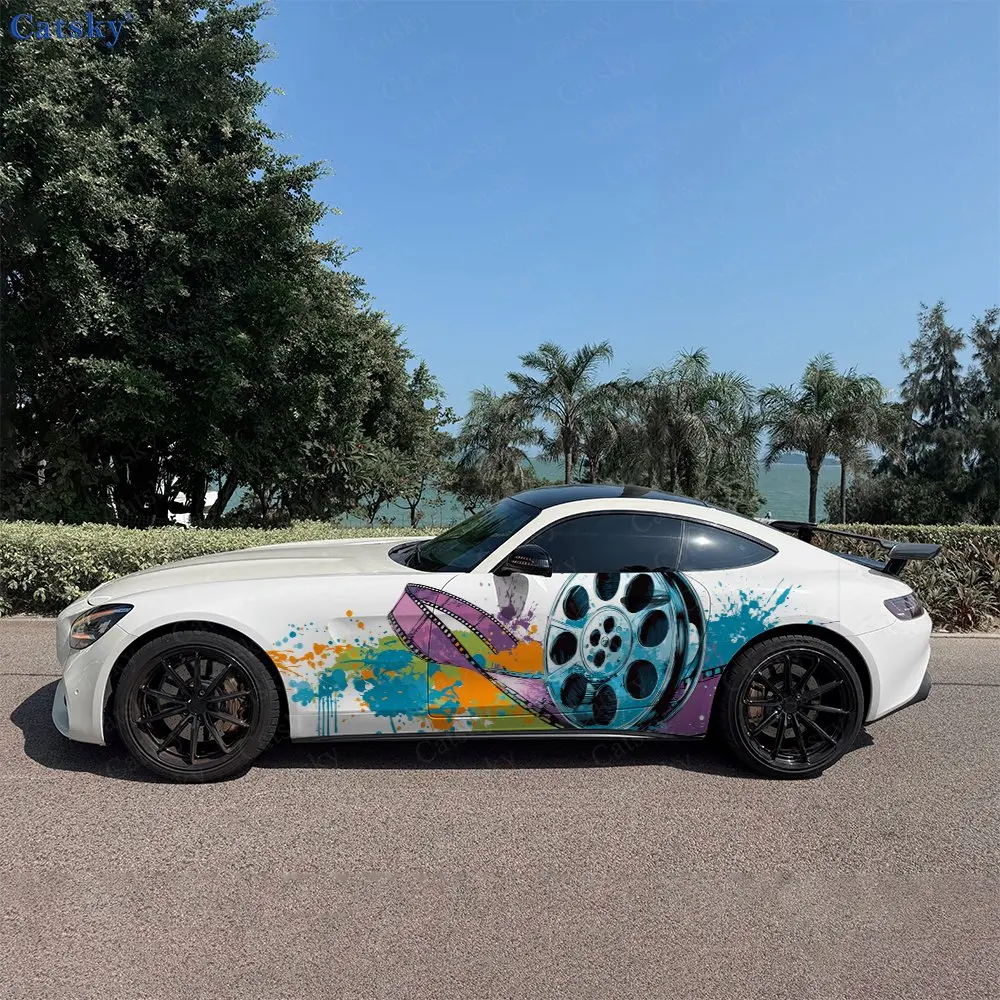 2pcs Film Reel Graffiti Painting, Durable, Fade-resistant, Enhance Vehicle Aesthetics With Bold Artistic Design Car Vinyl Wraps
2pcs Film Reel Graffiti Painting, Durable, Fade-resistant, Enhance Vehicle Aesthetics With Bold Artistic Design Car Vinyl Wraps