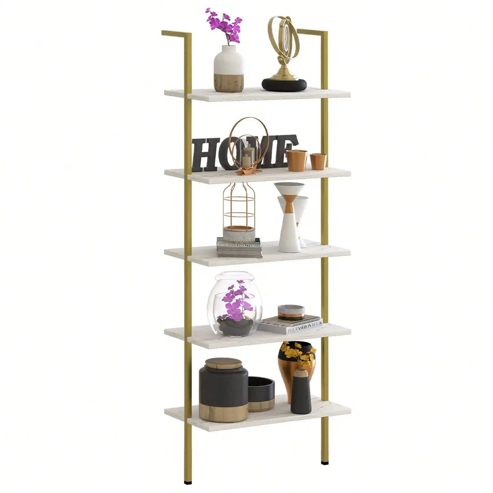 5 Tiers Ladder Shelf White Marble Modern Bookshelf Open Tall Wall Mount Bookcase Standing Leaning Wall Shelves Industrial Decora
5 Tiers Ladder Shelf White Marble Modern Bookshelf Open Tall Wall Mount Bookcase Standing Leaning Wall Shelves Industrial Decora