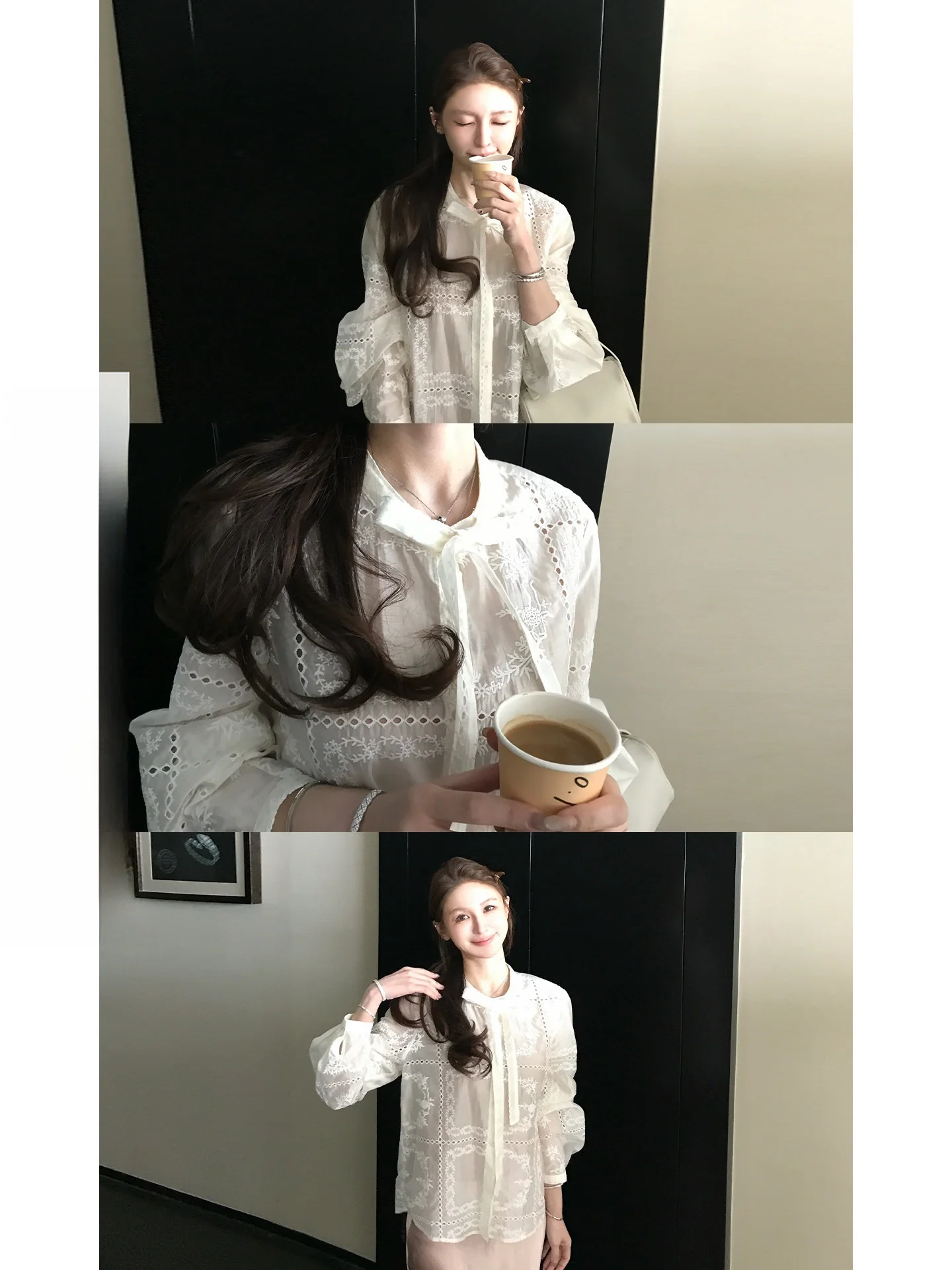 Skk Store Early Spring Embroidered Hollow Stripe Silk Cotton Knot Women's Shirt Gentle Soft Style Long Sleeve Butto...
Skk Store Early Spring Embroidered Hollow Stripe Silk Cotton Knot Women's Shirt Gentle Soft Style Long Sleeve Butto...