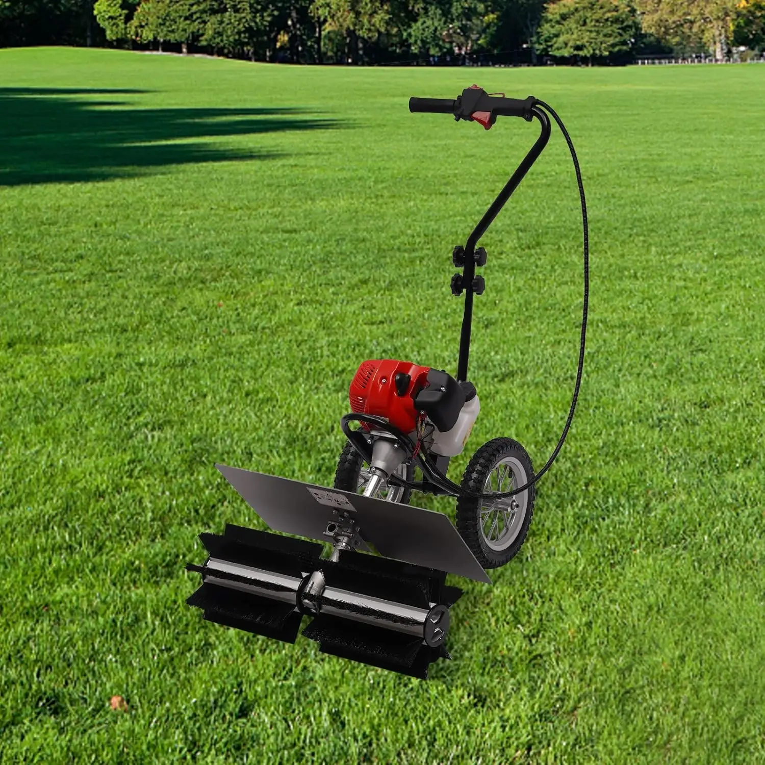 43CC 1.7HP Gasoline Powered Sweeper Walk Behind Snow Sweeper 2-Stroke Handheld Artificial Turf Grass Broom Cleaning Tool
43CC 1.7HP Gasoline Powered Sweeper Walk Behind Snow Sweeper 2-Stroke Handheld Artificial Turf Grass Broom Cleaning Tool