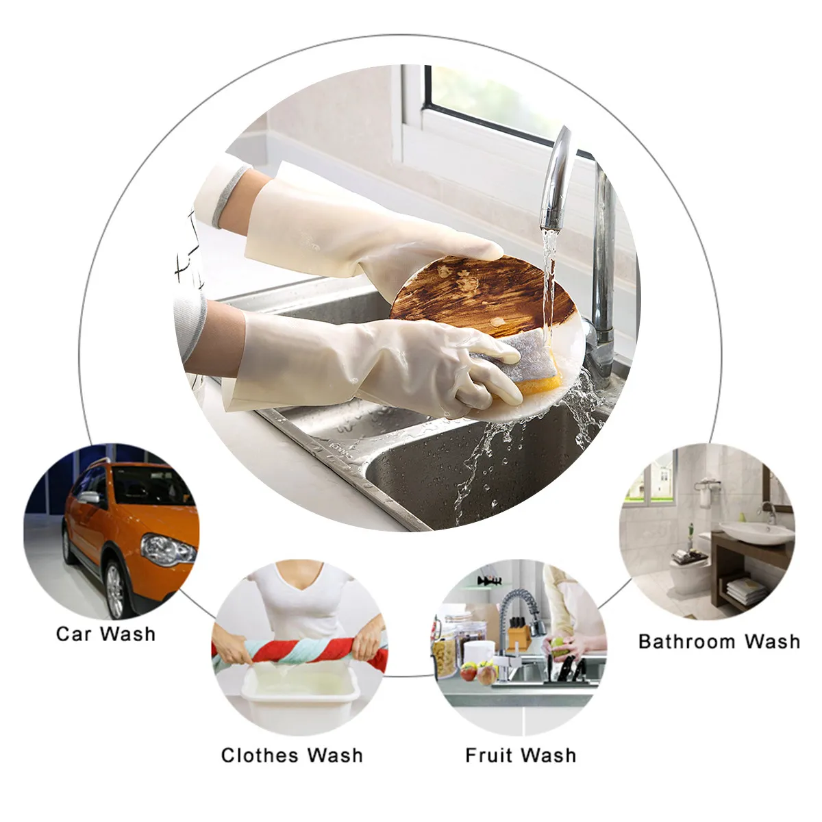 1Pair Dishwashing Rubber Gloves White S Fit Wrist Anti-Slip Protection for Kitchen Housework Laundry Carpet Car Garden Cleaning
1Pair Dishwashing Rubber Gloves White S Fit Wrist Anti-Slip Protection for Kitchen Housework Laundry Carpet Car Garden Cleaning