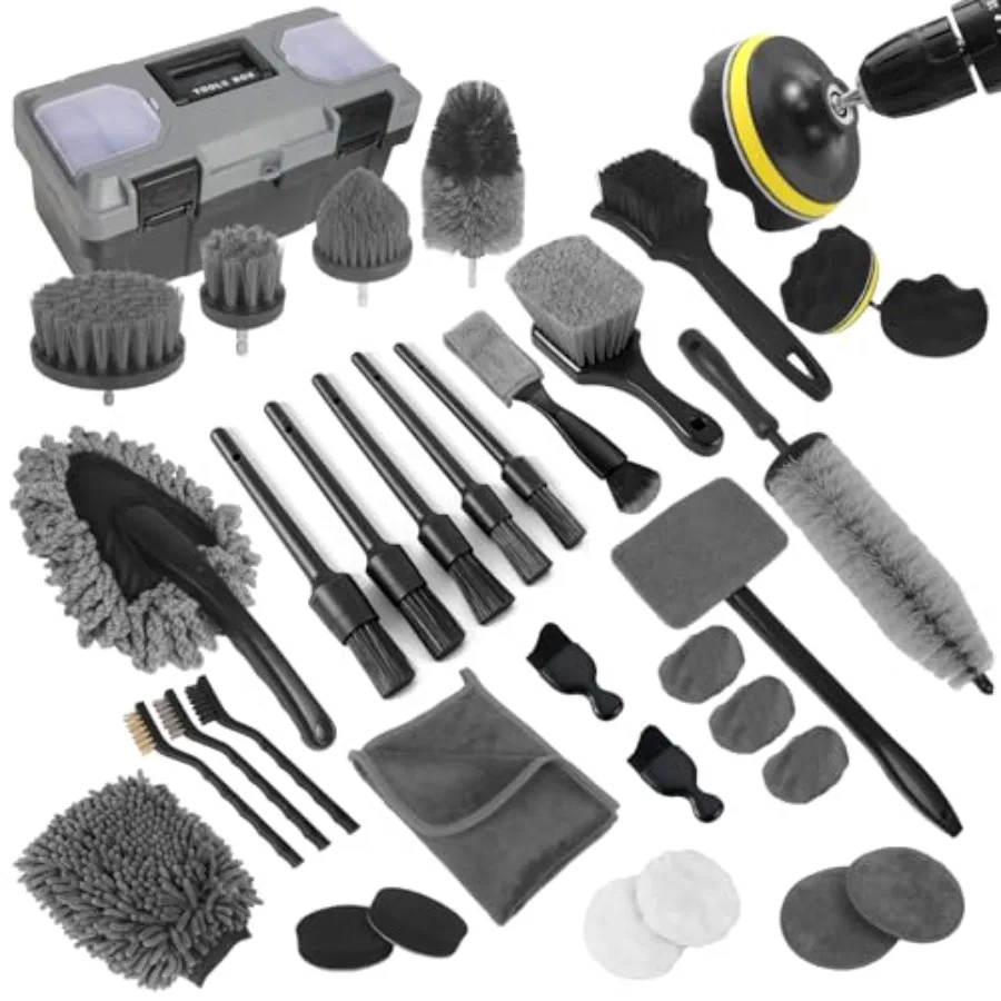 Car Detailing Kit, Car Detailing Brush Set, Car Cleaning Kit, Auto Detailing Tools for Interior Exterior Wheels, Profional Car
Car Detailing Kit, Car Detailing Brush Set, Car Cleaning Kit, Auto Detailing Tools for Interior Exterior Wheels, Profional Car