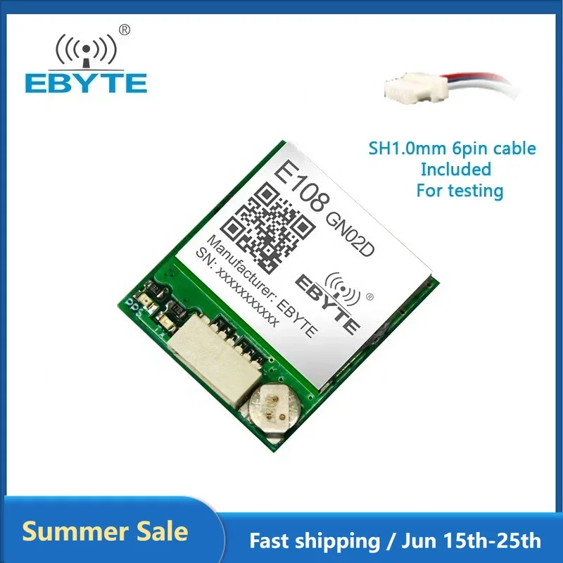 Модуль GNSS EBYTE E108-GN02, серия 10 Гц, BDS/GPS/GLONASS, многосистемное позиционирование соединений, многорежимный спутниковый модуль
Модуль GNSS EBYTE E108-GN02, серия 10 Гц, BDS/GPS/GLONASS, многосистемное позиционирование соединений, многорежимный спутниковый модуль