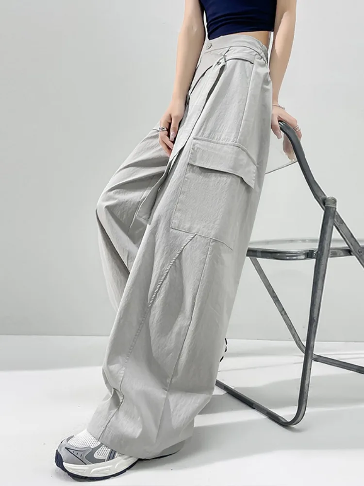 American Design Thin Functional Cool Street Dance Wide Leg Pants Women's Summer Casual Trousers High Waist Zipper Closure
American Design Thin Functional Cool Street Dance Wide Leg Pants Women's Summer Casual Trousers High Waist Zipper Closure