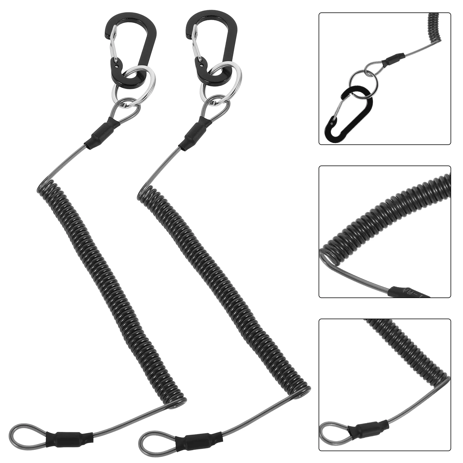 3pcs Retractable Fishing Gear Lanyard Steel Wire Coiled Rope Carabiner Keychain Anti Loss Design for Camping Hiking
3pcs Retractable Fishing Gear Lanyard Steel Wire Coiled Rope Carabiner Keychain Anti Loss Design for Camping Hiking