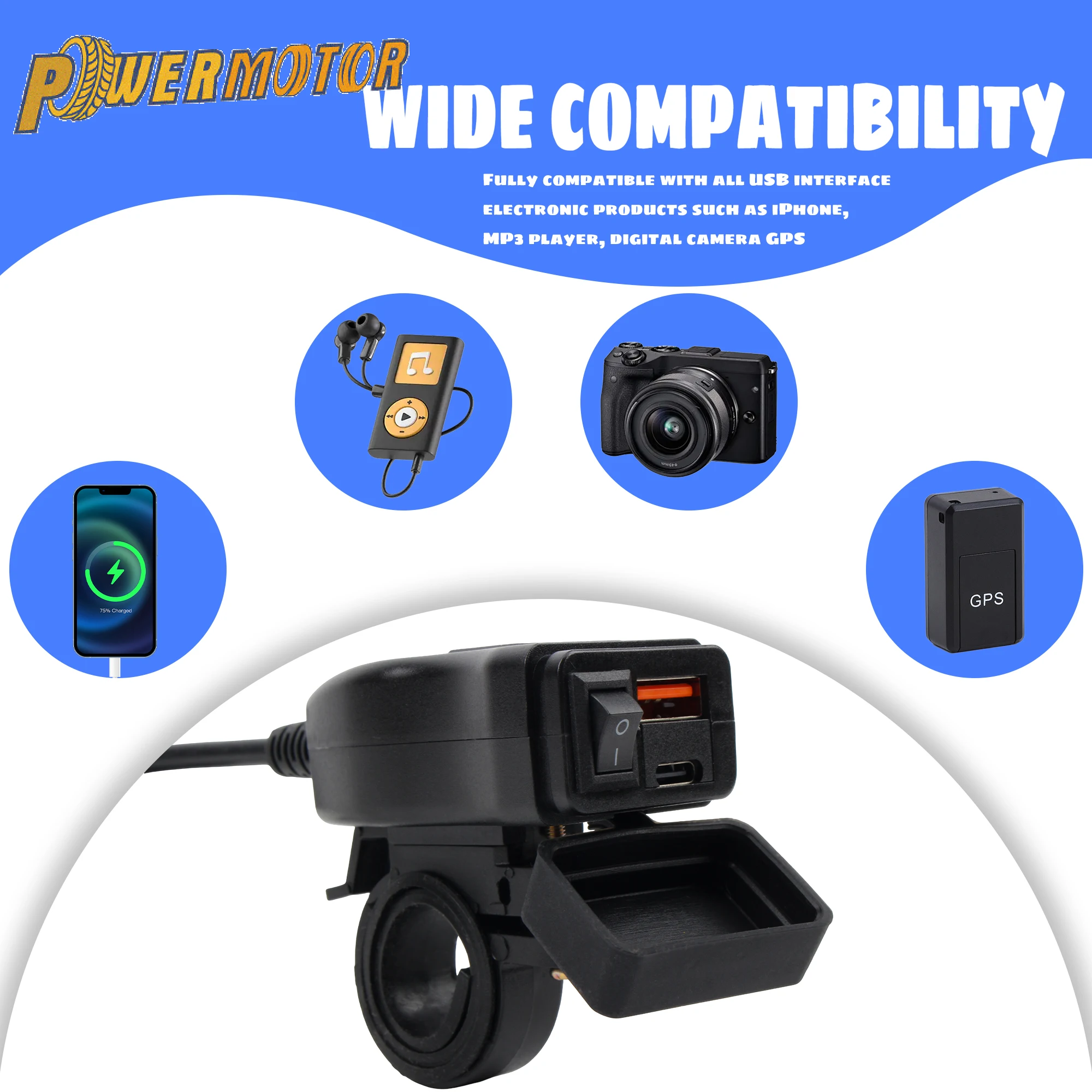 PD QC3.0 Universal Motorcycle USB Fast Charger 60W USB Type C Socket with Switch Digital Voltmeter 12V Power Supply Adapte
PD QC3.0 Universal Motorcycle USB Fast Charger 60W USB Type C Socket with Switch Digital Voltmeter 12V Power Supply Adapte