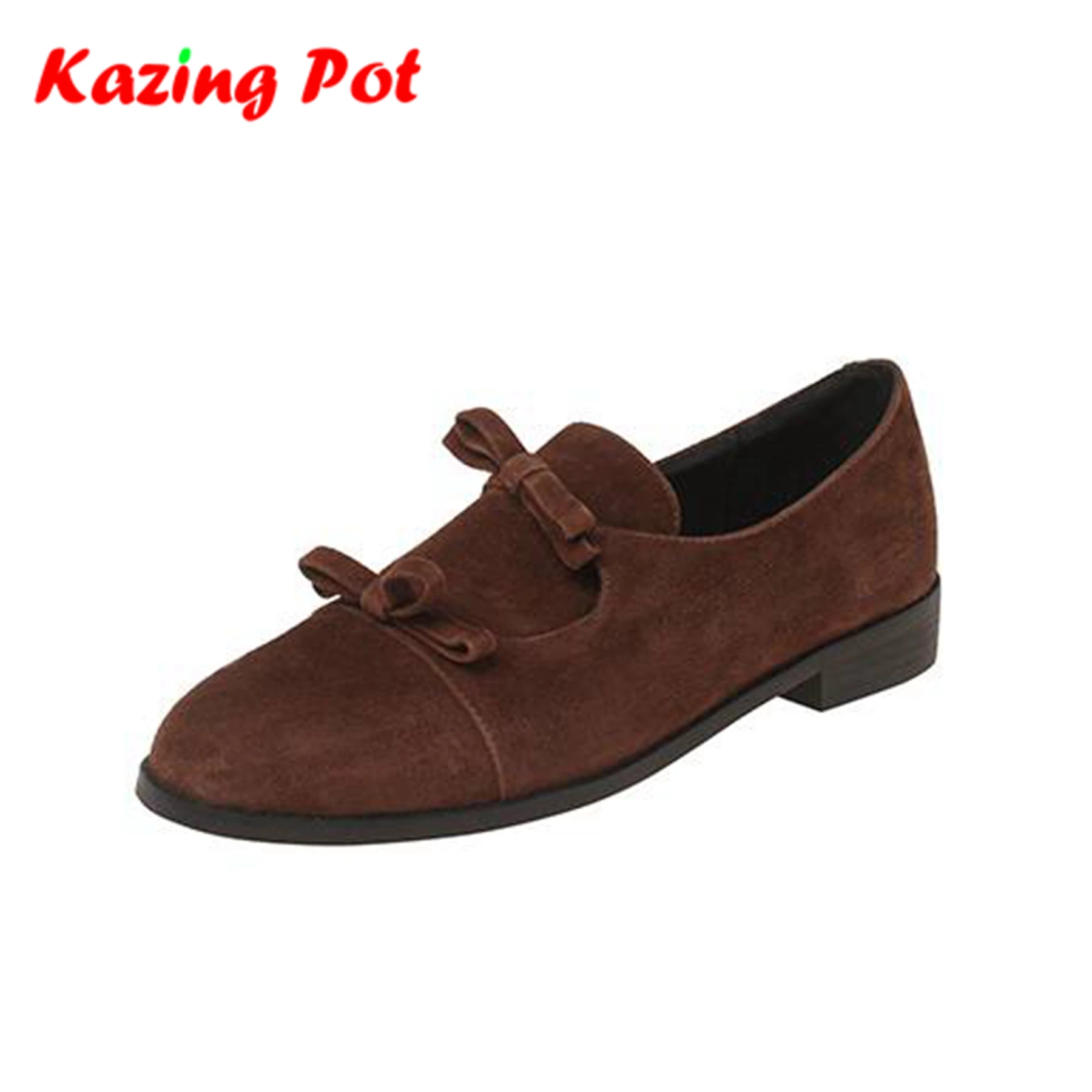 Krazing Pot Sheepskin Suede Chic Round Toe Low Heels Summer Shoes Butterfly-knot Loafers Casual Platform Solid Color Women Pumps
Krazing Pot Sheepskin Suede Chic Round Toe Low Heels Summer Shoes Butterfly-knot Loafers Casual Platform Solid Color Women Pumps