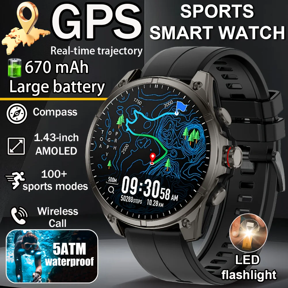 2025 NEW GPS Smart Watch For Outdoor Sports Smartwatch Compass Altimeter Barometric 10ATM IP69K Waterproof AMOLED Mens Bracelet
2025 NEW GPS Smart Watch For Outdoor Sports Smartwatch Compass Altimeter Barometric 10ATM IP69K Waterproof AMOLED Mens Bracelet