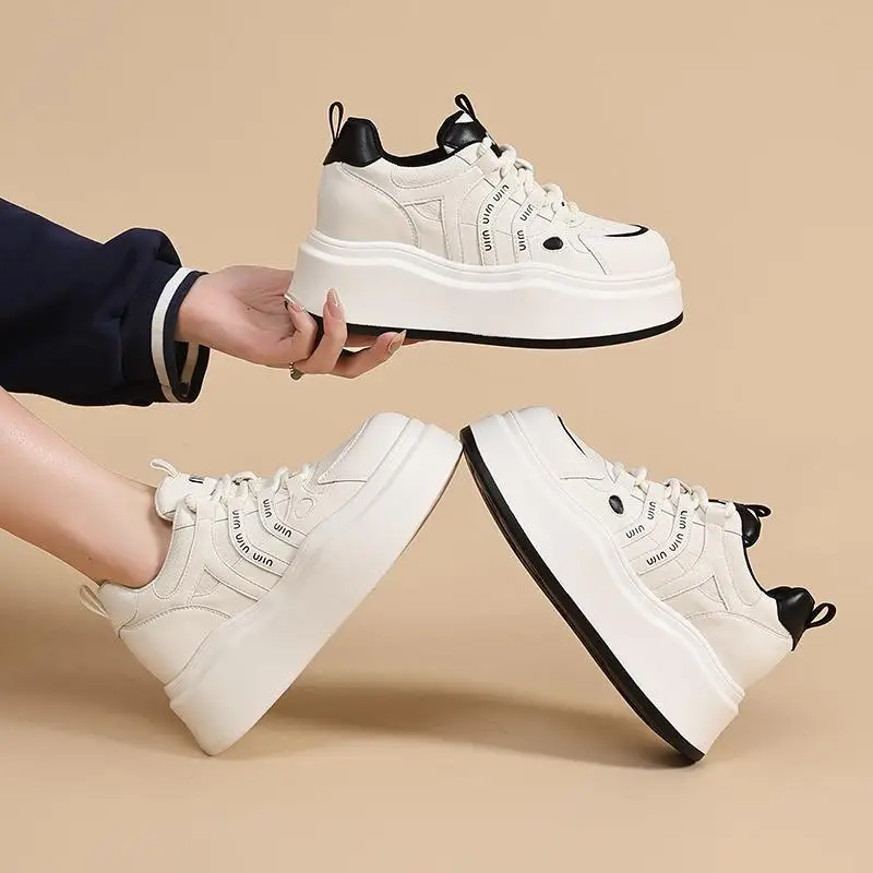 Leather Dad Shoes Women's Running Sports Thick Bottom Casual White Shoes Style round Toe Comfortable Breathable Footbed
Leather Dad Shoes Women's Running Sports Thick Bottom Casual White Shoes Style round Toe Comfortable Breathable Footbed