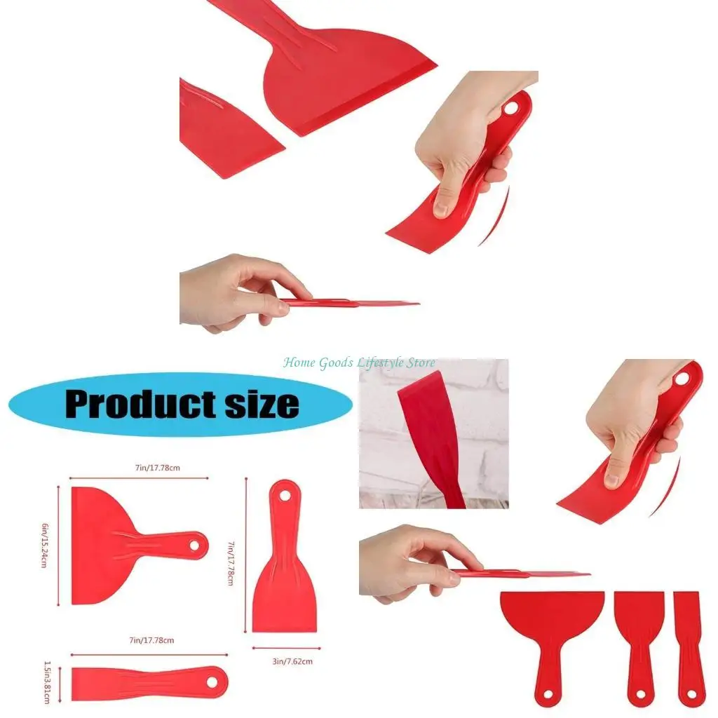 E74E Ergonomic Plastic Wall Putty Scraper Spatula 3 Pack For Crafting Wallpaper Preparation Comfortable Use In Building Tasks
E74E Ergonomic Plastic Wall Putty Scraper Spatula 3 Pack For Crafting Wallpaper Preparation Comfortable Use In Building Tasks