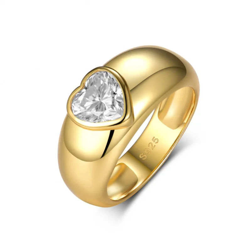 S925 Silver Plated with 18K Gold, Lab-Grown IGI-Certified Heart-Shaped Moissanite Wedding Ring Customizable Wholesale
S925 Silver Plated with 18K Gold, Lab-Grown IGI-Certified Heart-Shaped Moissanite Wedding Ring Customizable Wholesale