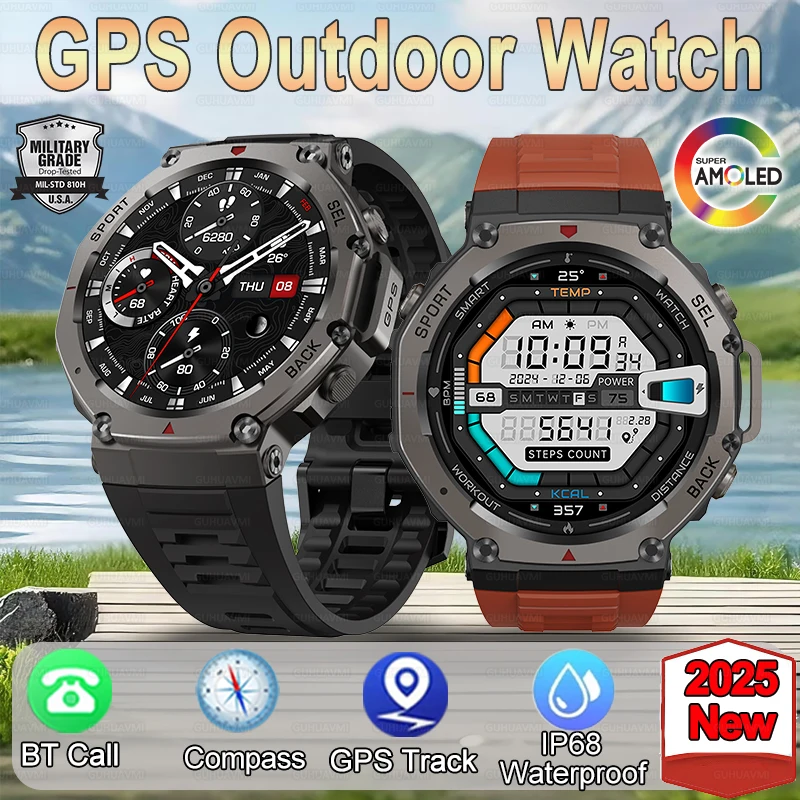 2025 NEW Outdoors Military GPS Smart Watch For Men Sports Compass Watch Health Monitoring Watch 5ATM Waterproof Bluetooth Watch
2025 NEW Outdoors Military GPS Smart Watch For Men Sports Compass Watch Health Monitoring Watch 5ATM Waterproof Bluetooth Watch