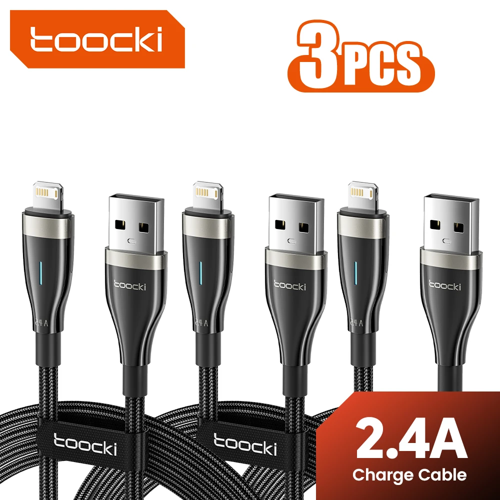 Toocki 3PCS 2.4A USB To iP Port Cable Fast Charging LED Light Data Cable For iPhone 14 13 12 11 Pro Max Plus X XR iPad Airpods
Toocki 3PCS 2.4A USB To iP Port Cable Fast Charging LED Light Data Cable For iPhone 14 13 12 11 Pro Max Plus X XR iPad Airpods