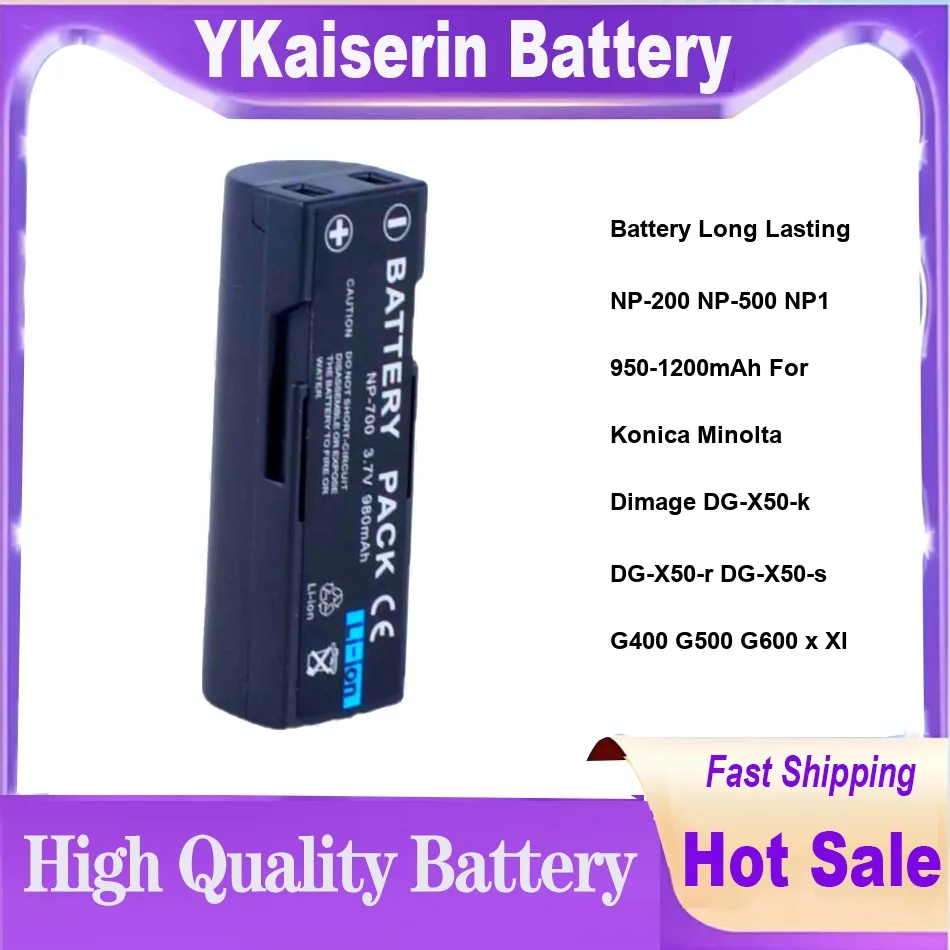 Battery Long Lasting NP-200 NP-500 NP1 950-1200mAh For Konica Minolta Dimage DG-X50-k DG-X50-r DG-X50-s G400 G500 G600 x XI
Battery Long Lasting NP-200 NP-500 NP1 950-1200mAh For Konica Minolta Dimage DG-X50-k DG-X50-r DG-X50-s G400 G500 G600 x XI