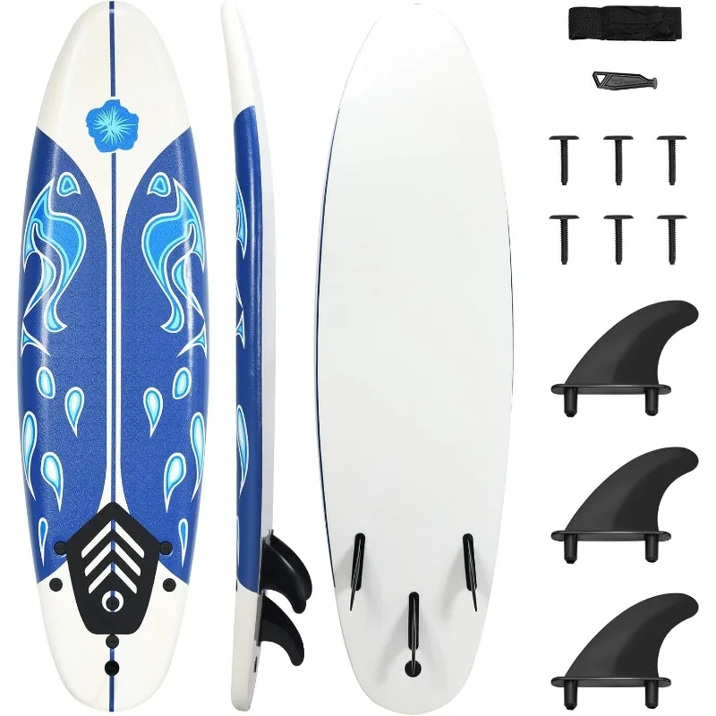 GYMAX Surfboard, 6' Body Board with Removable Fins & Protective Leash, Non-Slip Surfing Board for Surfing, Fishing Water Yoga
GYMAX Surfboard, 6' Body Board with Removable Fins & Protective Leash, Non-Slip Surfing Board for Surfing, Fishing Water Yoga