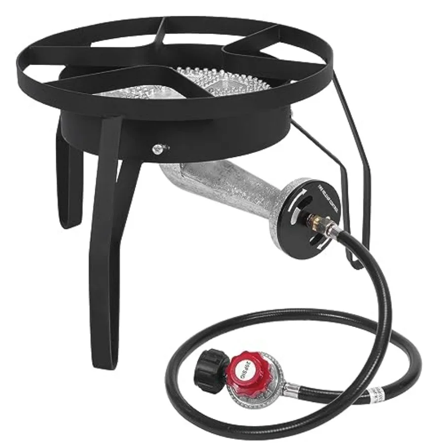 Outdoor brewing, turkey fry, patio BBQ propane stove: heavy-duty round burner, 200, 000 BTU, adjustable 0-20 PSI regulator, sta
Outdoor brewing, turkey fry, patio BBQ propane stove: heavy-duty round burner, 200, 000 BTU, adjustable 0-20 PSI regulator, sta