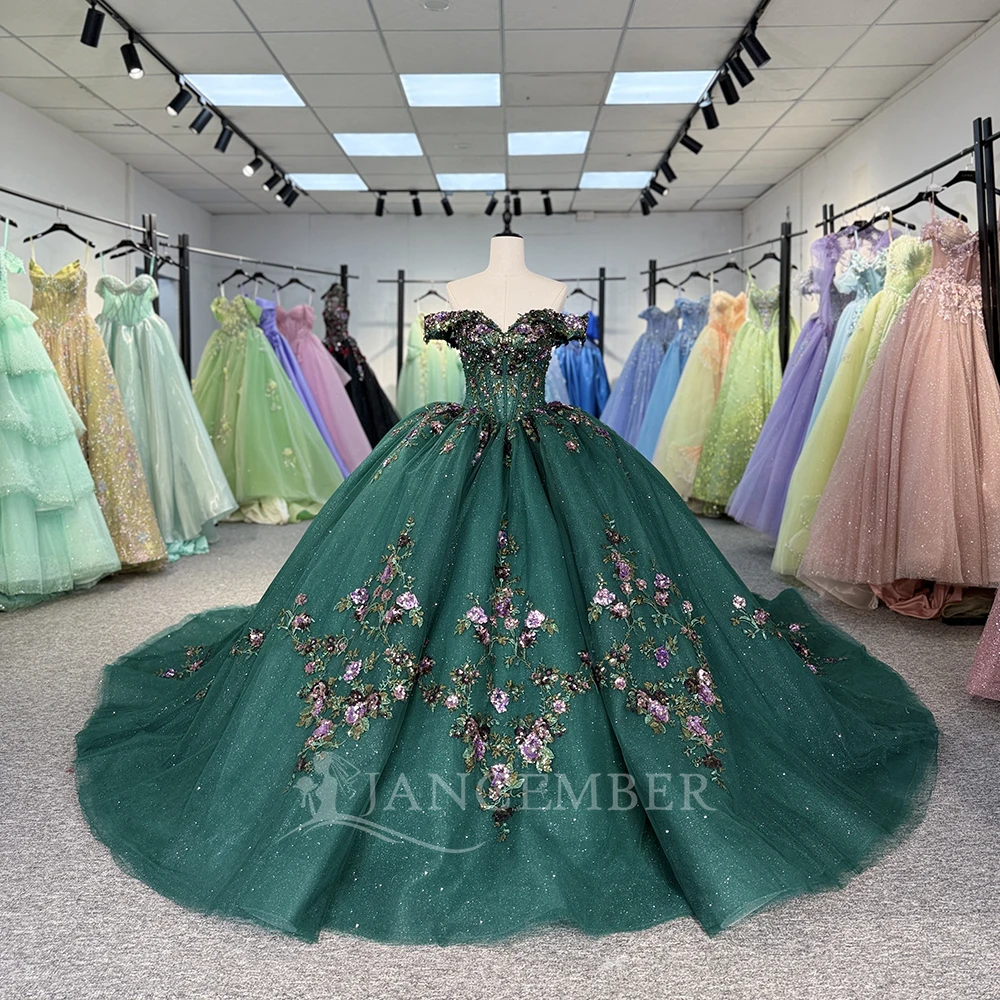 Green Crystal Quinceanera Dresses Sweetheart Lace Off Shoulder Beading Sweet 16 Dress Vestidos De 15 Anos Customized DY6842
Green Crystal Quinceanera Dresses Sweetheart Lace Off Shoulder Beading Sweet 16 Dress Vestidos De 15 Anos Customized DY6842