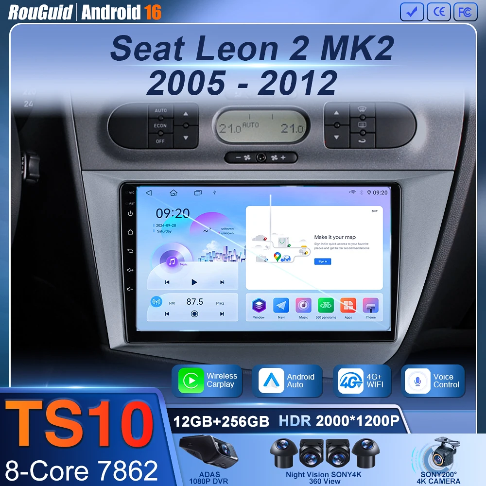Android 16 Car Radio 2k Screen For Seat Leon 2 Mk2 2005 - 2012 Carplay Auto Multimedia Video Player GPS 4G WIFI Head Unit DSP
Android 16 Car Radio 2k Screen For Seat Leon 2 Mk2 2005 - 2012 Carplay Auto Multimedia Video Player GPS 4G WIFI Head Unit DSP