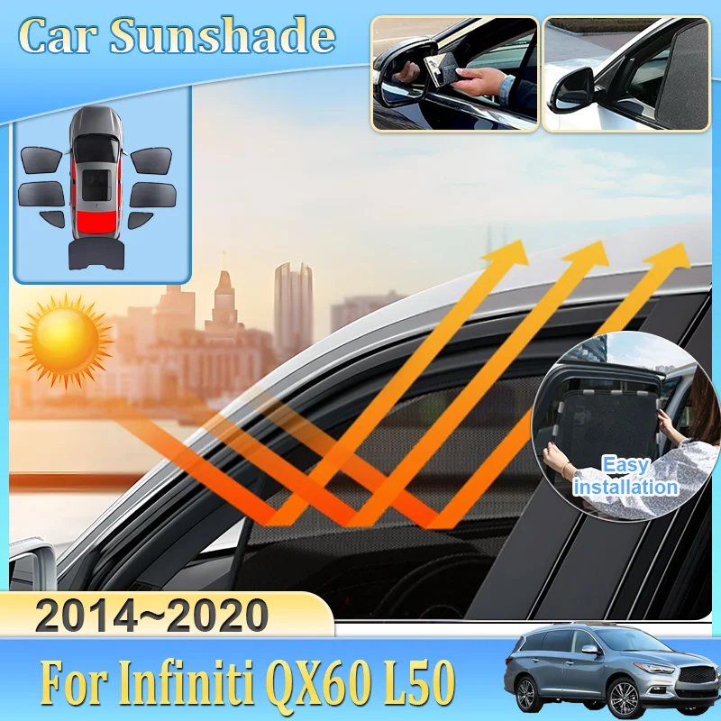 Car Mesh Sunshade For Infiniti QX60 L50 2014-2020 2016 Blackout Mesh Blocks UV Rays Windshield Frame Curtain Auto Accessories
Car Mesh Sunshade For Infiniti QX60 L50 2014-2020 2016 Blackout Mesh Blocks UV Rays Windshield Frame Curtain Auto Accessories