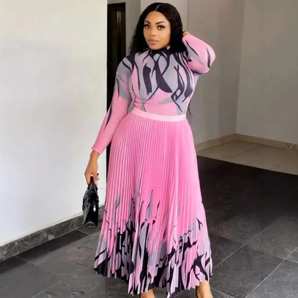 Two Piece Set of Plus Size Women's Clothing, Three Bedroom Pleated Top, Corn Pleated Printed Pleated Skirt, Slimming Suit
Two Piece Set of Plus Size Women's Clothing, Three Bedroom Pleated Top, Corn Pleated Printed Pleated Skirt, Slimming Suit