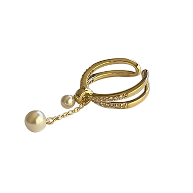 Exquisite pearl chain diamond-set open ring light luxury simple fashion versatile ring
Exquisite pearl chain diamond-set open ring light luxury simple fashion versatile ring