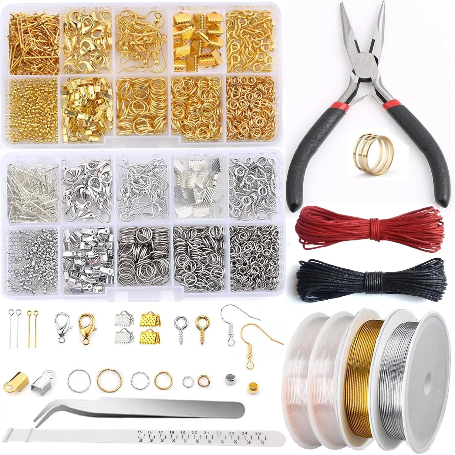 Jewelry Making Supplies Kit for Adults with Pliers, Findings and Beading Wires for Repair and Beading
Jewelry Making Supplies Kit for Adults with Pliers, Findings and Beading Wires for Repair and Beading