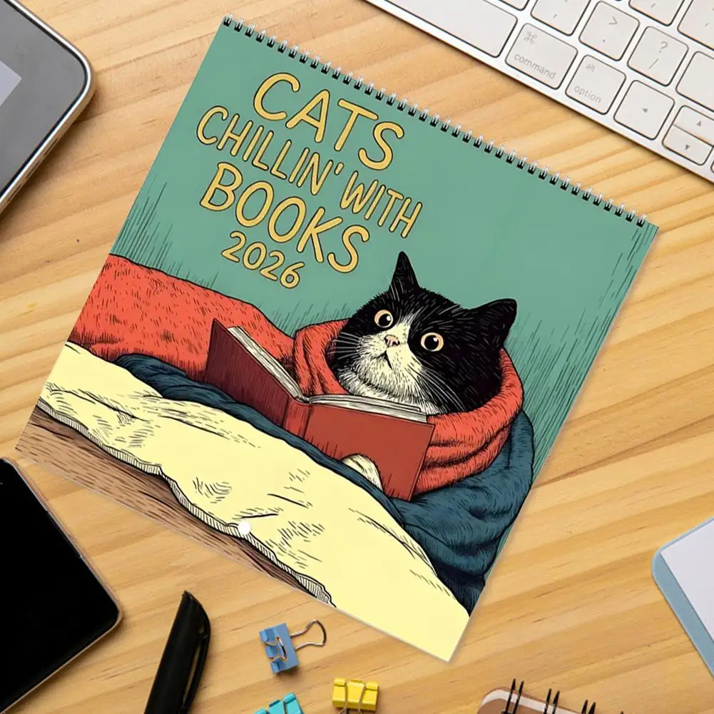 Настенный календарь с изображением кота на 2026 год | Тематический дизайн книжного магазина и кафе на 12 месяцев с двойным планировщиком ежемесячного/недельника для домашнего декора
Настенный календарь с изображением кота на 2026 год | Тематический дизайн книжного магазина и кафе на 12 месяцев с двойным планировщиком ежемесячного/недельника для домашнего декора