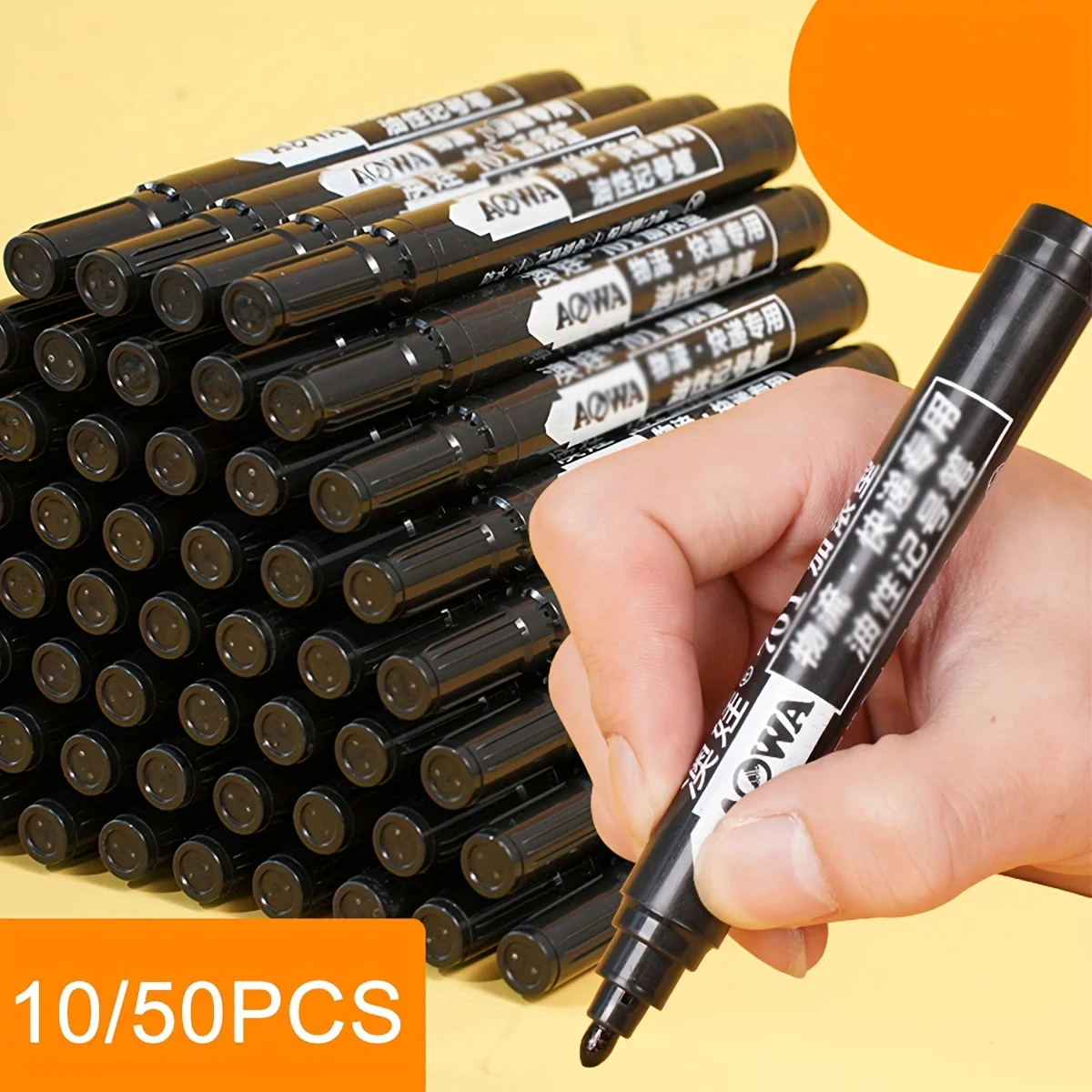 1-50Pcs Black Waterproof Markers, Large Capacity Oil-Based Non-Fading Thick Tip Suitable for Logistics Multi-Purpose Use
1-50Pcs Black Waterproof Markers, Large Capacity Oil-Based Non-Fading Thick Tip Suitable for Logistics Multi-Purpose Use
