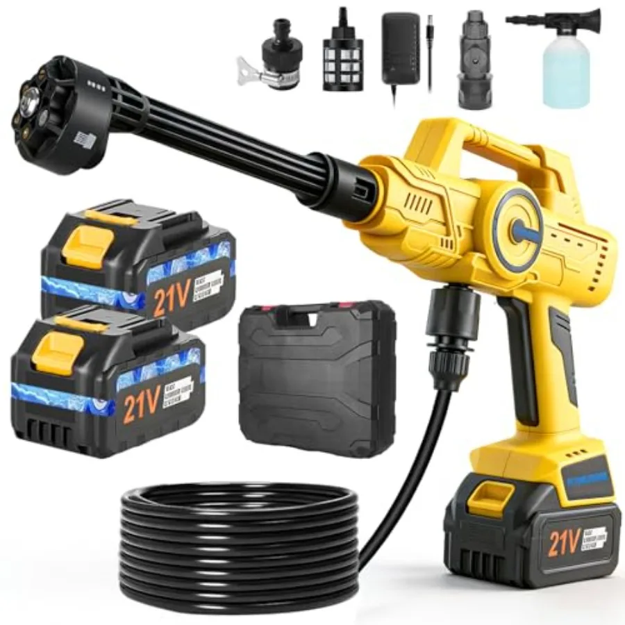 Portable Cordless Pressure Washer 1200PSI Cordless Power Washer 20000mAh Battery Powered 6-in-1 Nozzle Handheld Car Washer Powe
Portable Cordless Pressure Washer 1200PSI Cordless Power Washer 20000mAh Battery Powered 6-in-1 Nozzle Handheld Car Washer Powe