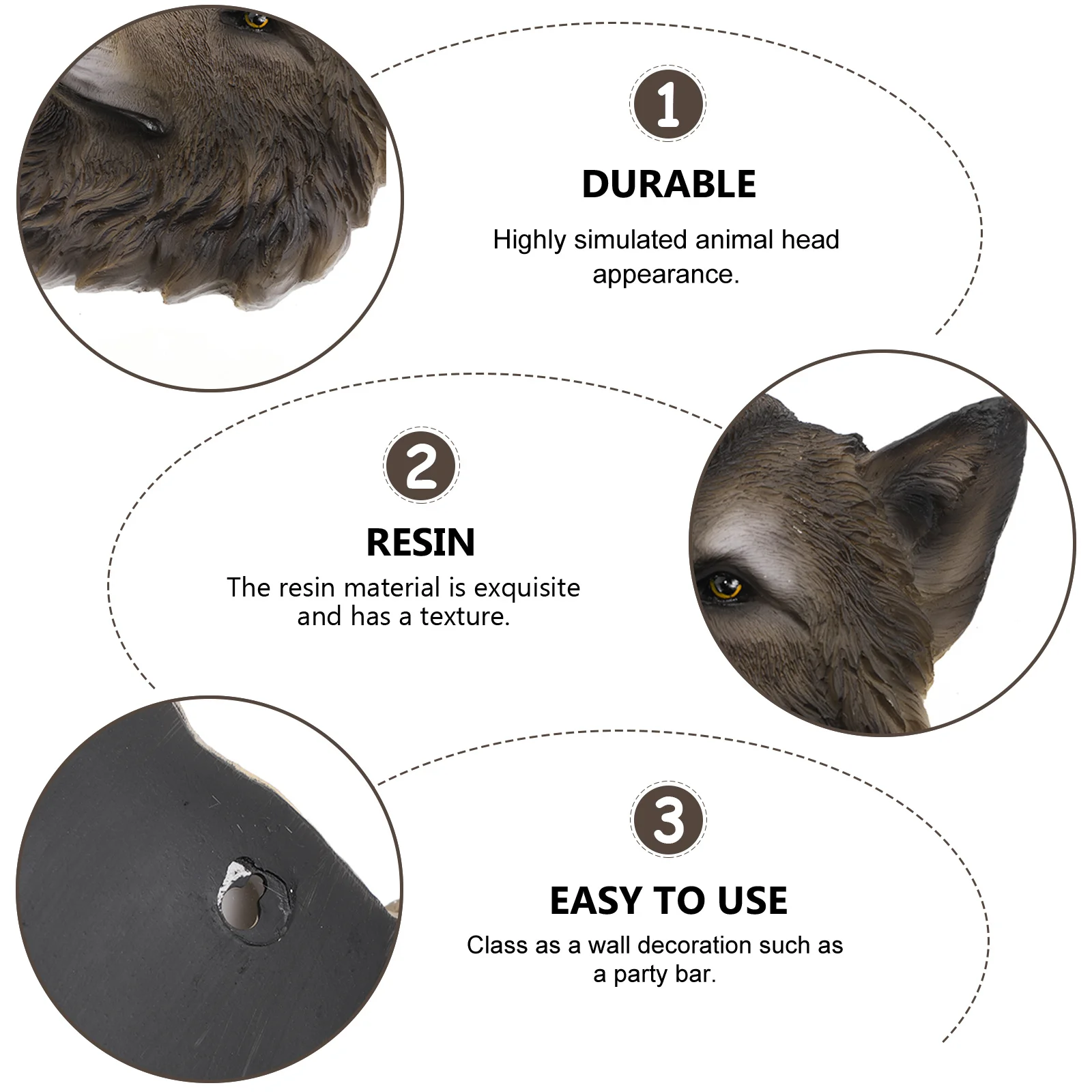 1Pcs Creative Resin Animal Head Wall Ornament Wall Hanging Decoration Bedroom Study Bathroom Home Decor Gift 
1Pcs Creative Resin Animal Head Wall Ornament Wall Hanging Decoration Bedroom Study Bathroom Home Decor Gift