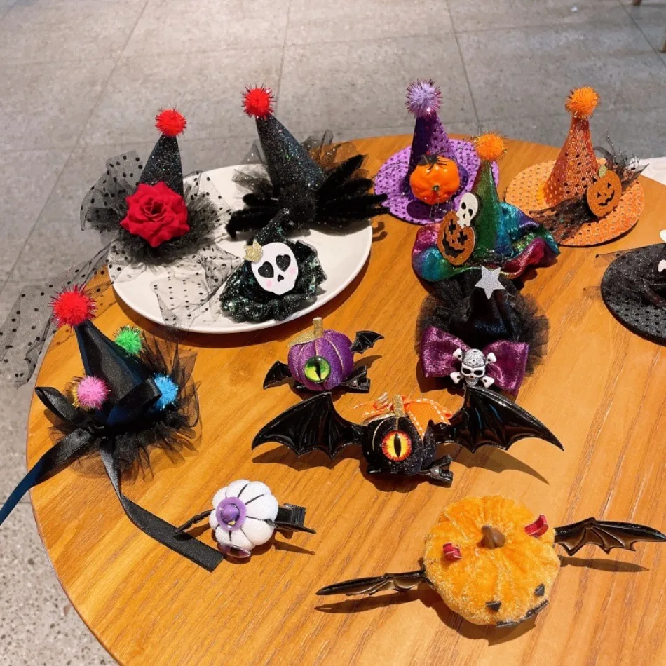 Halloween Festival Show Headdress Witch Hat Lace Hairpin Pumpkin Funny Internet Celebrity Hair Accessories Top Clip Hairpin ZX07 
Halloween Festival Show Headdress Witch Hat Lace Hairpin Pumpkin Funny Internet Celebrity Hair Accessories Top Clip Hairpin ZX07