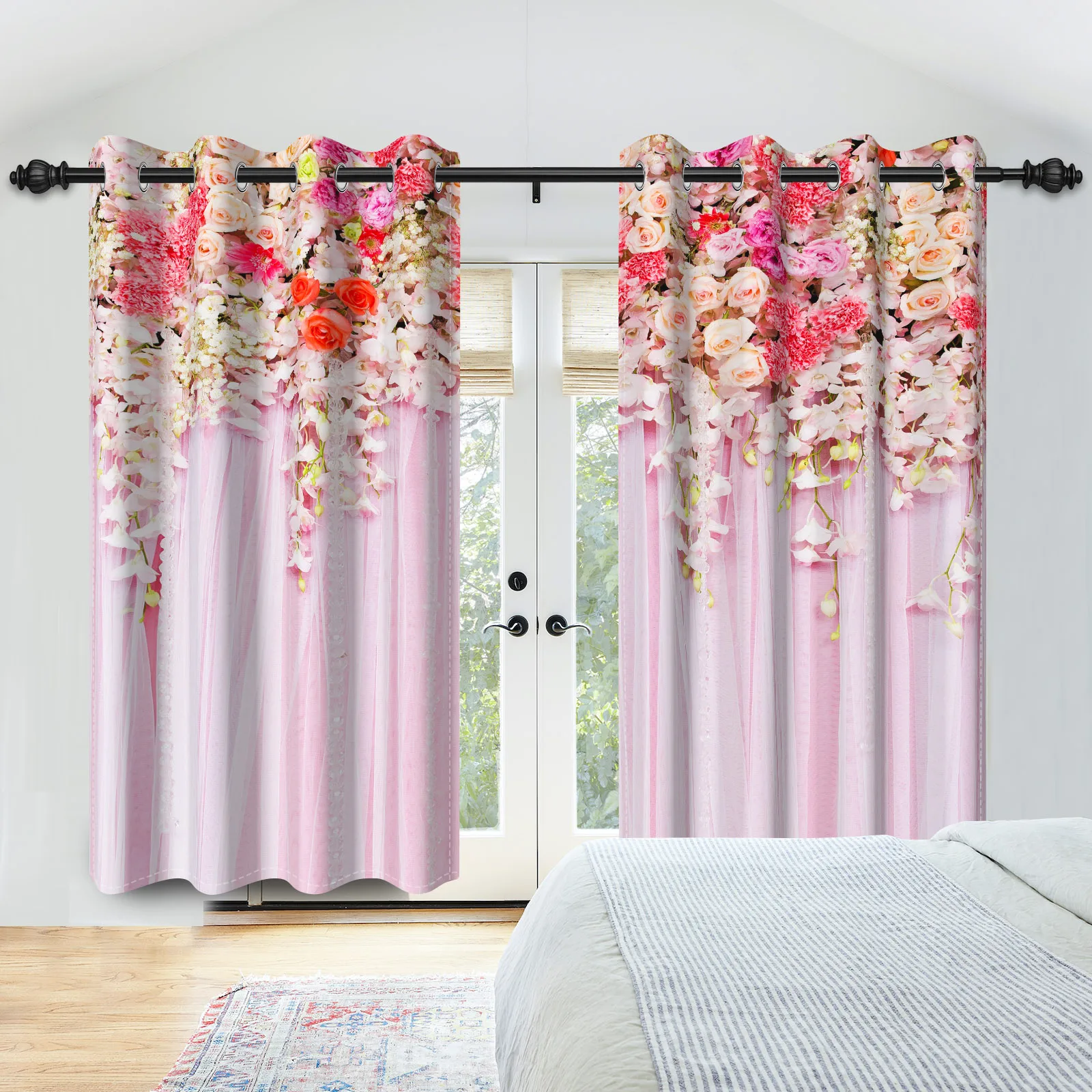 2Pcs Pink Flowers Blackout Curtain Thermal Insulated Grommet Window Decor Privacy Drapes Children Bedroom Living Room Darkening
2Pcs Pink Flowers Blackout Curtain Thermal Insulated Grommet Window Decor Privacy Drapes Children Bedroom Living Room Darkening