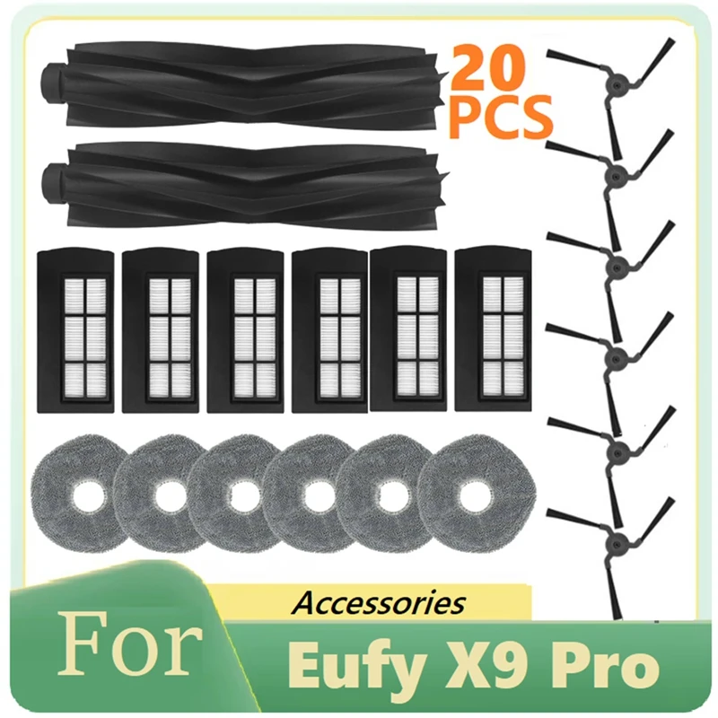 ABWQ 20PCS For Eufy X9 Pro Robot Vacuum Cleaner Accessories Washable Mop Cloth Filters Roller Side Brush Replaceable Parts
ABWQ 20PCS For Eufy X9 Pro Robot Vacuum Cleaner Accessories Washable Mop Cloth Filters Roller Side Brush Replaceable Parts