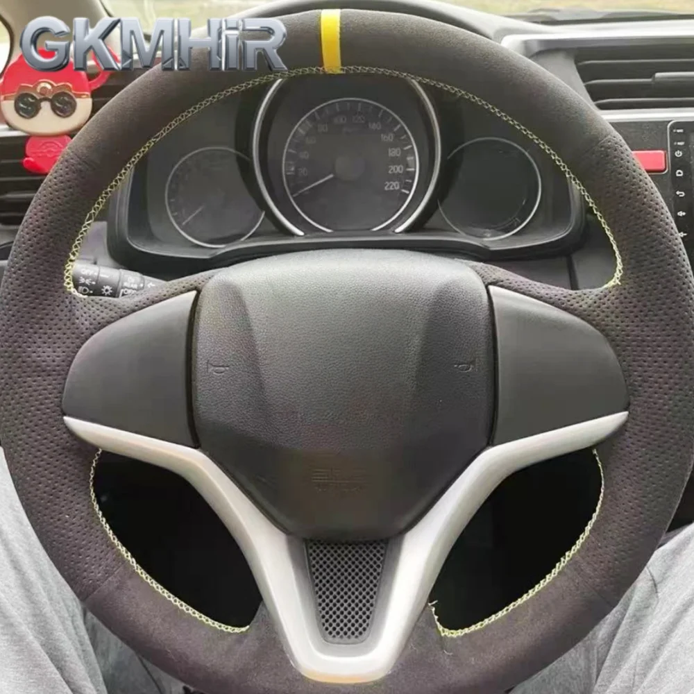 Customization Car Steering Wheel Cover Accessories Hand Sewing Suede Leather Anti Slip For Honda Fit 2014 2015 Vezel 2014 XRV
Customization Car Steering Wheel Cover Accessories Hand Sewing Suede Leather Anti Slip For Honda Fit 2014 2015 Vezel 2014 XRV