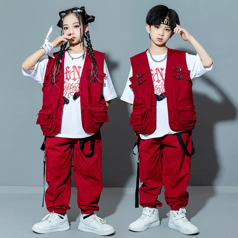 Kids Street Dance Clothing Hip Hop Red Vest Cargo Pants Girls Jazz Dance Costume Boys Rave Drum Performance Outfit Summer L14683
Kids Street Dance Clothing Hip Hop Red Vest Cargo Pants Girls Jazz Dance Costume Boys Rave Drum Performance Outfit Summer L14683