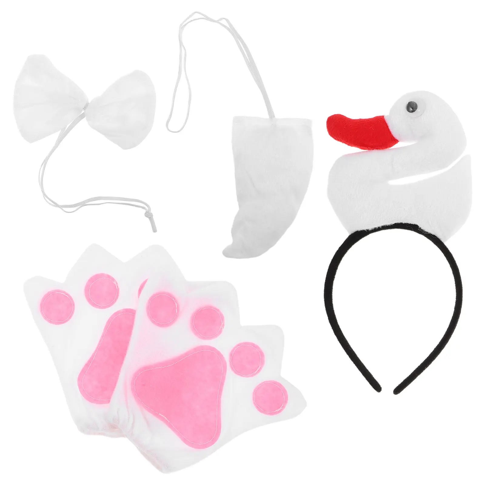 White Goose Head Hoop Animal Hairband Kids Birthday Party Costume Cosplay Set Swan Headband Soft Tail Bow Tie Gloves
White Goose Head Hoop Animal Hairband Kids Birthday Party Costume Cosplay Set Swan Headband Soft Tail Bow Tie Gloves