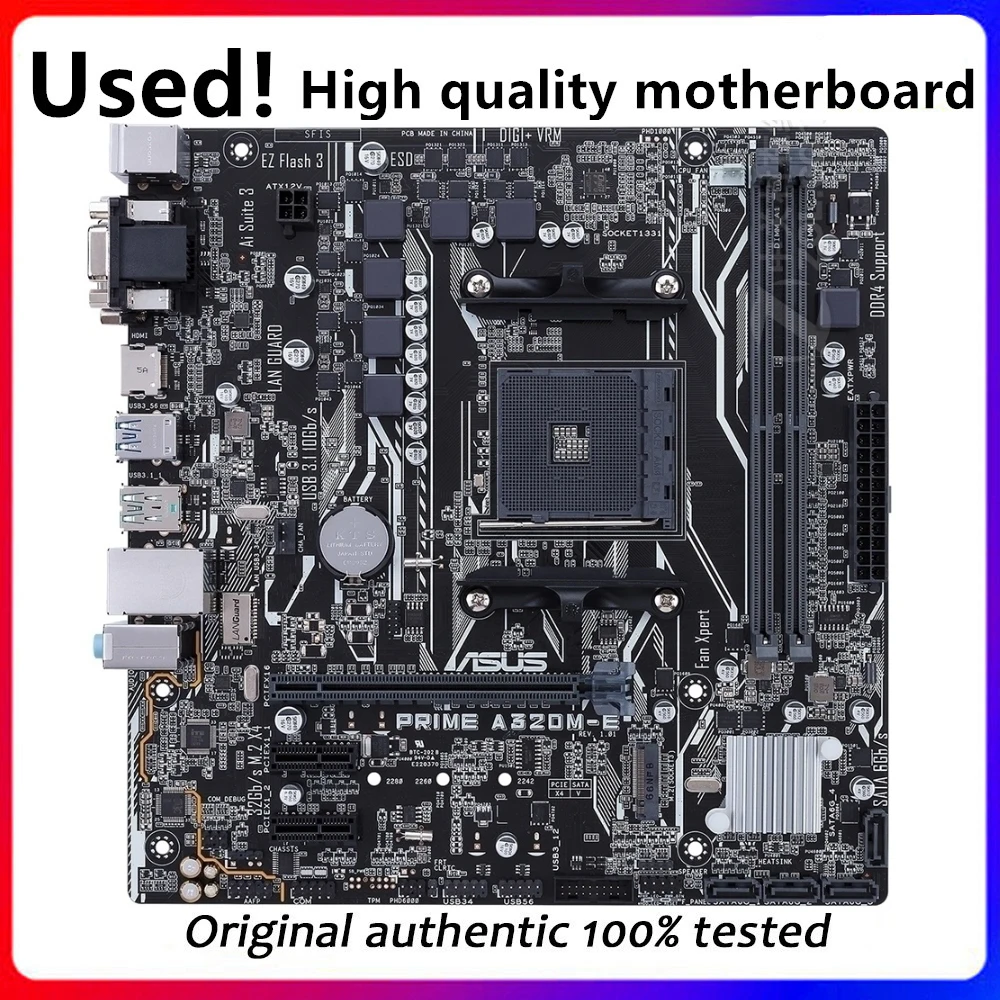 For ASUS PRIME A320M-E Motherboard Socket AM4 DDR4 For AMD A320 A320M Original Desktop Mainboard Used Mainboard
For ASUS PRIME A320M-E Motherboard Socket AM4 DDR4 For AMD A320 A320M Original Desktop Mainboard Used Mainboard