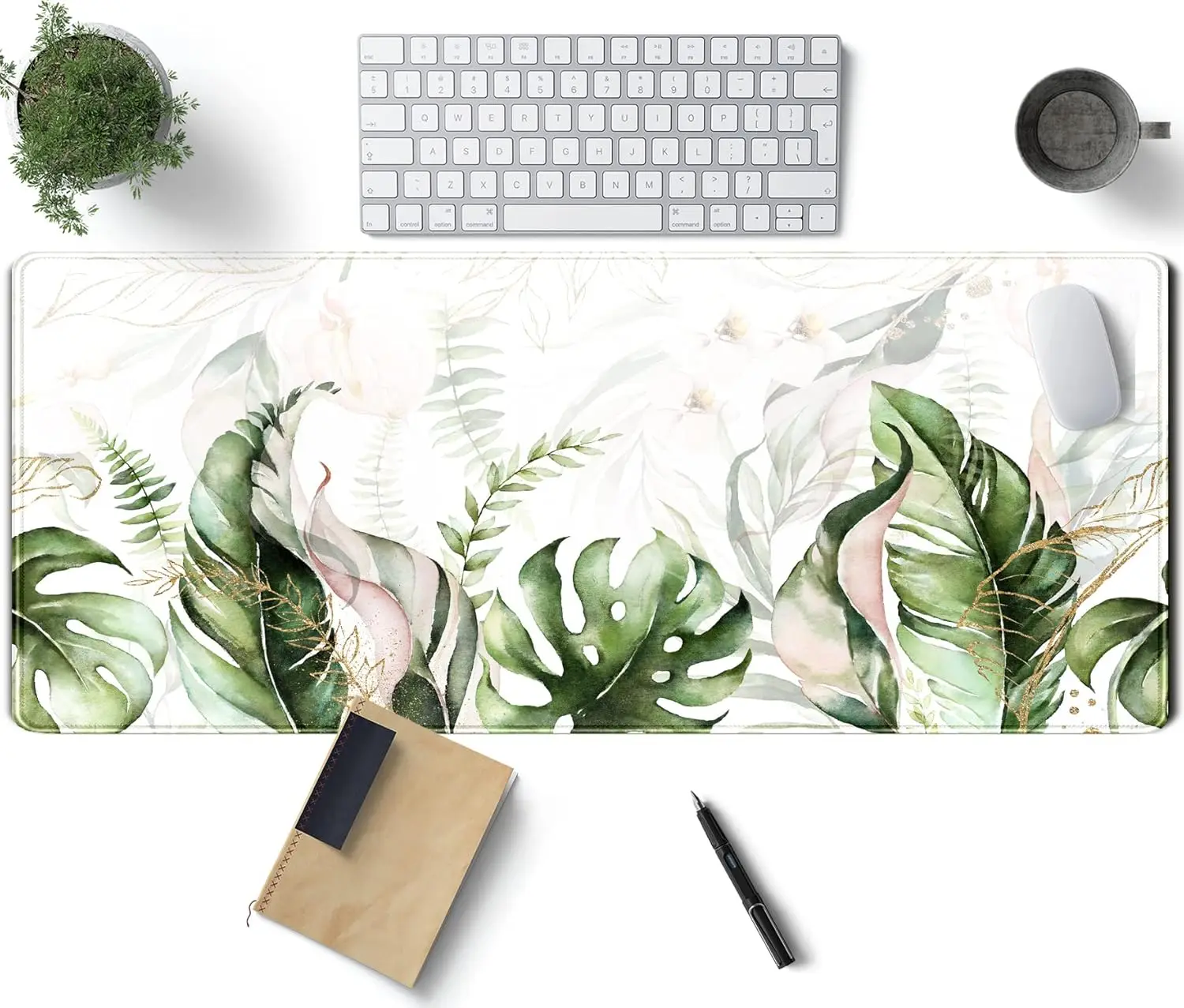 XL Green Tropical Leaves Desk Mat, 31.5x11.8in, Non-Slip, Smooth Surface, Stitched Edges
XL Green Tropical Leaves Desk Mat, 31.5x11.8in, Non-Slip, Smooth Surface, Stitched Edges